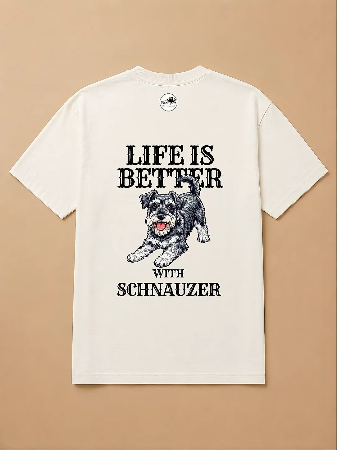 Camisa Oversized Life is Better With... - Schnauzer