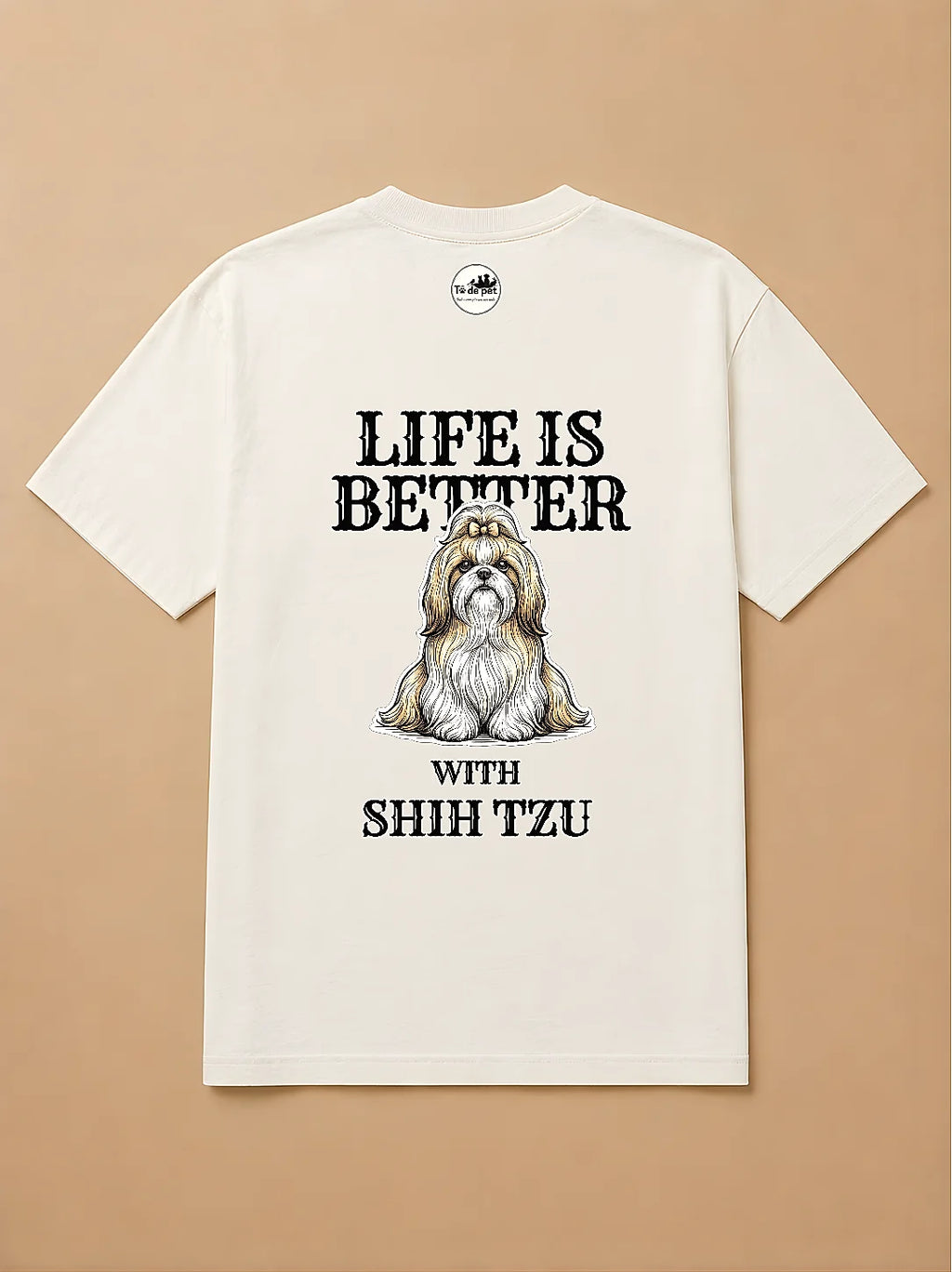 Camisa Oversized Life is Better With... - Shih Tzu