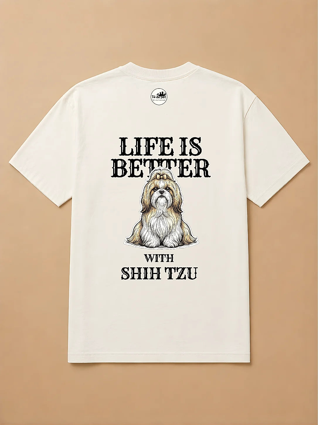Camisa Oversized Life is Better With... - Shih Tzu