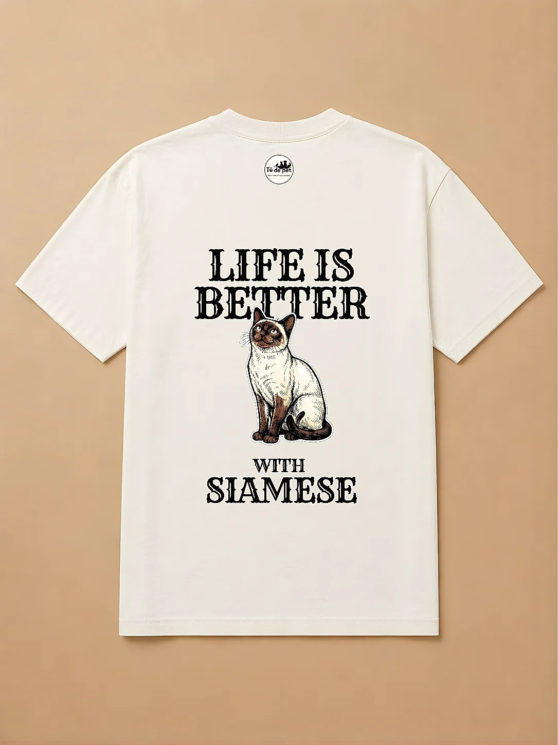 Camisa Oversized Life is Better With... - Siamês