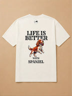 Camisa Oversized Life is Better With... - Cocker Spaniel