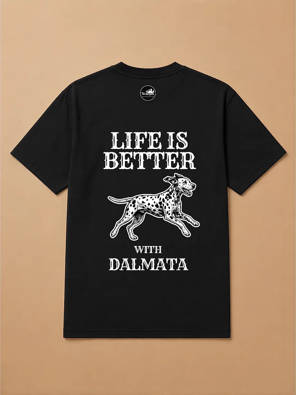 Camisa Oversized Life is Better With... - Dalmata