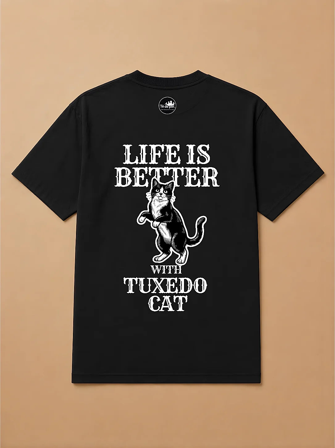 Camisa Oversized Life is Better With... - Gato Frajola