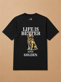 Camisa Oversized Life is Better With... - Golden