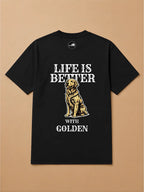 Camisa Oversized Life is Better With... - Golden