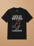 Camisa Oversized Life is Better With... - Labrador