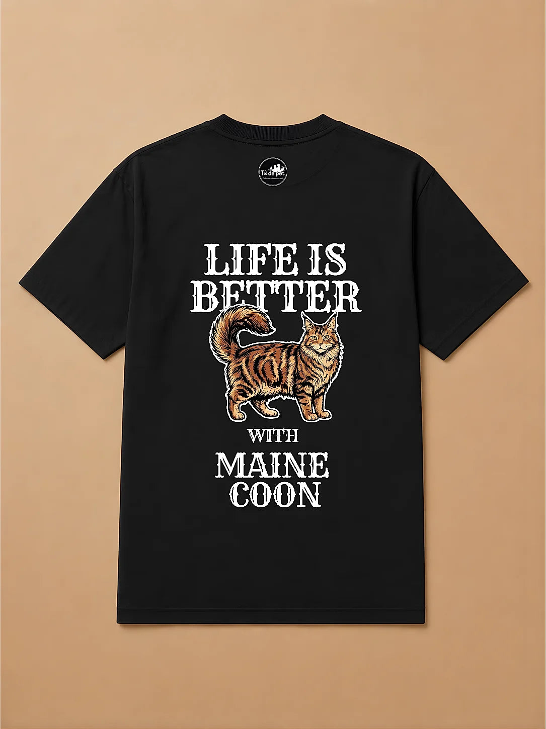 Camisa Oversized Life is Better With... - Maine Coon