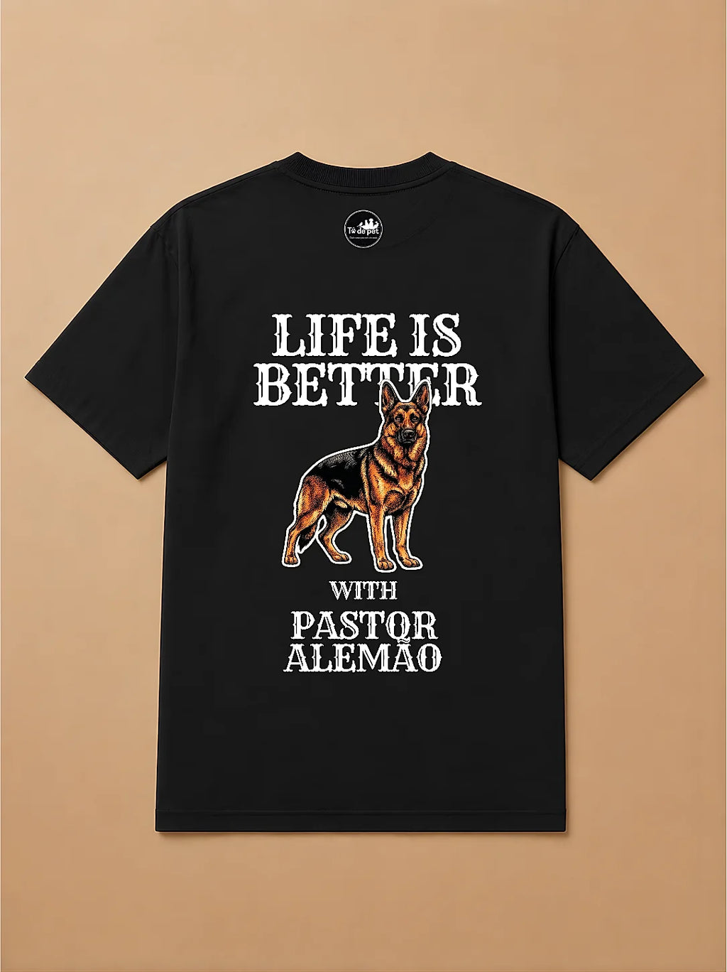 Camisa Oversized Life is Better With... - Pastor Alemão