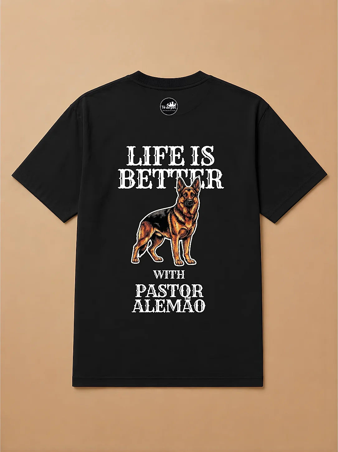 Camisa Oversized Life is Better With... - Pastor Alemão