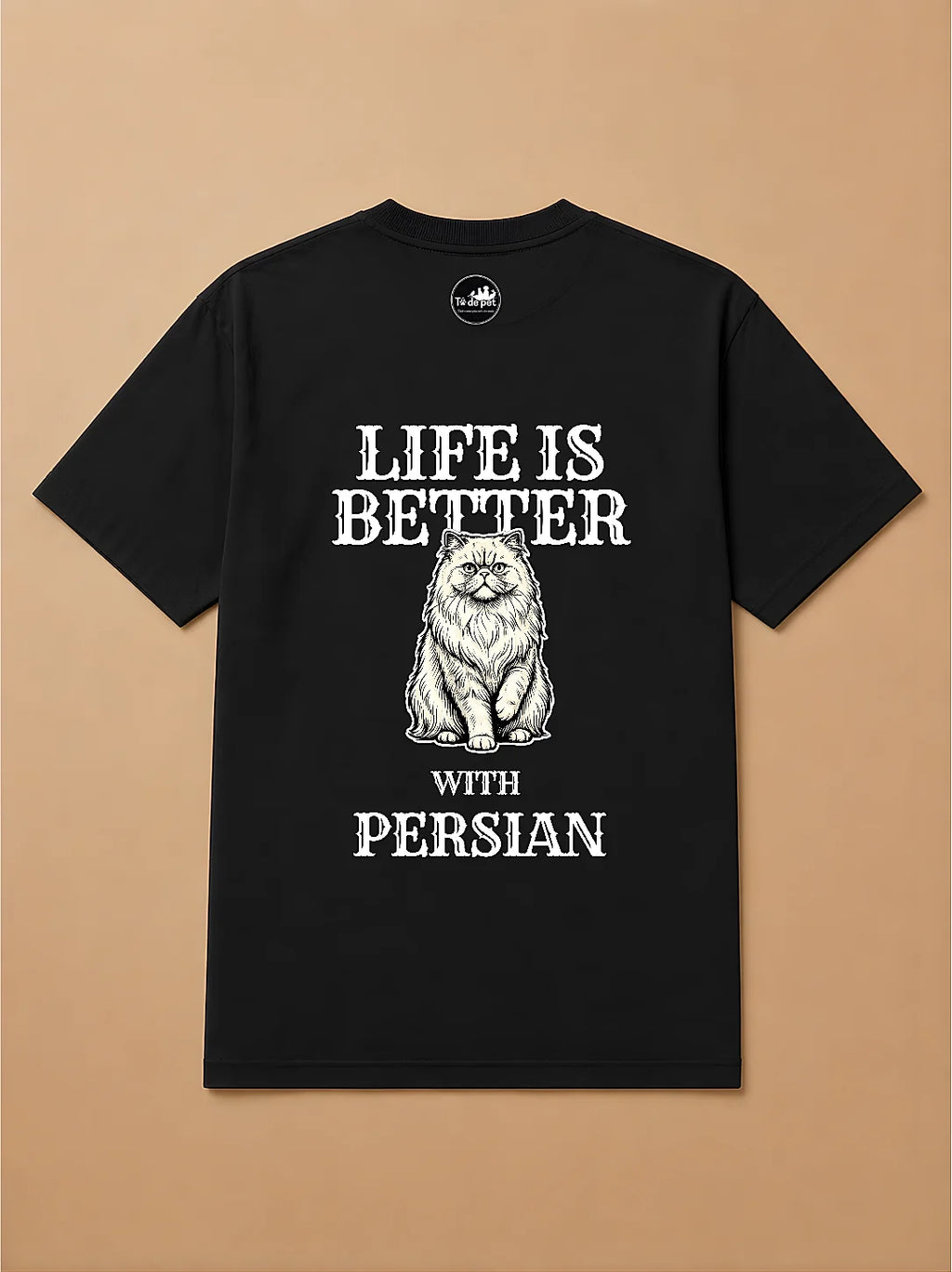 Camisa Oversized Life is Better With... - Gato Persa