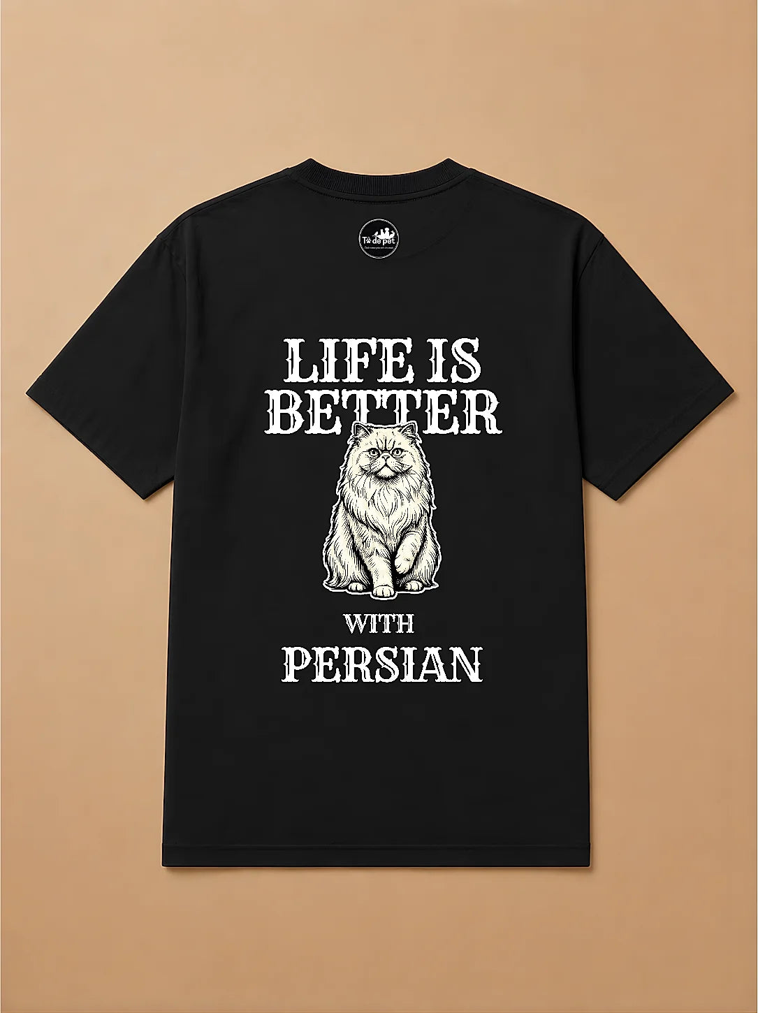 Camisa Oversized Life is Better With... - Gato Persa