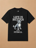 Camisa Oversized Life is Better With... - Pitbull