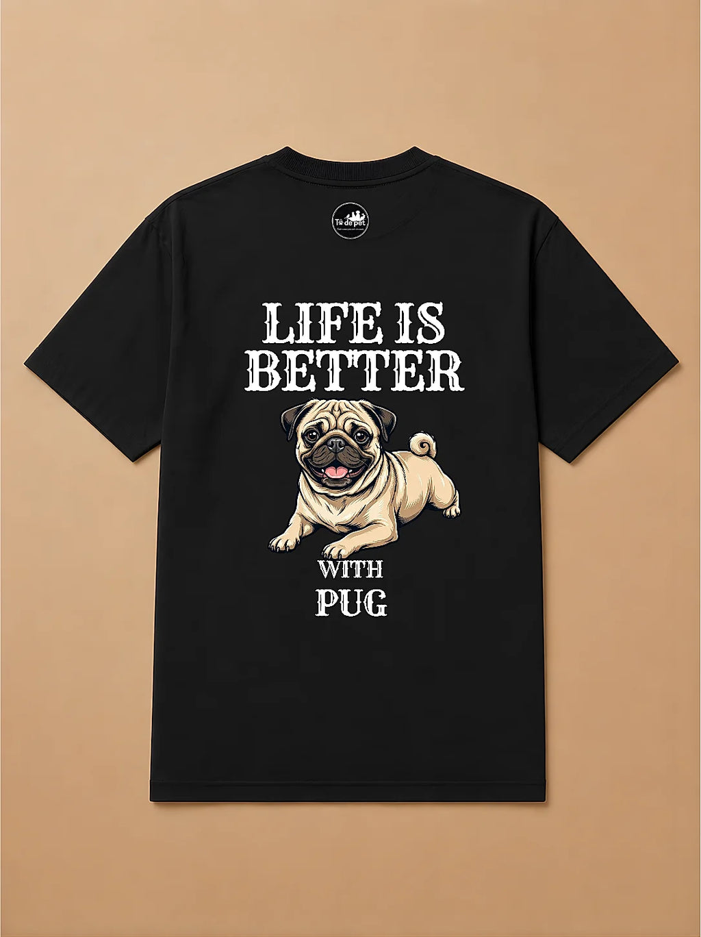 Camisa Oversized Life is Better With... - Pug