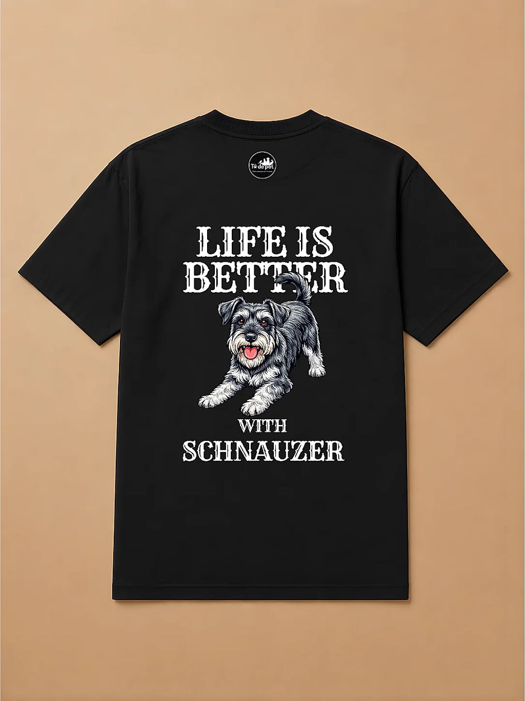 Camisa Oversized Life is Better With... - Schnauzer