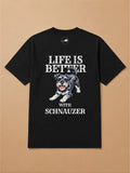 Camisa Oversized Life is Better With... - Schnauzer
