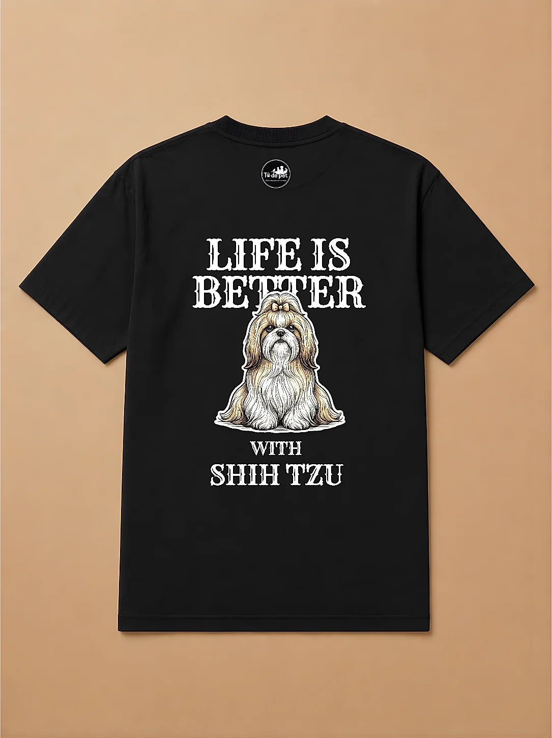 Camisa Oversized Life is Better With... - Shih Tzu