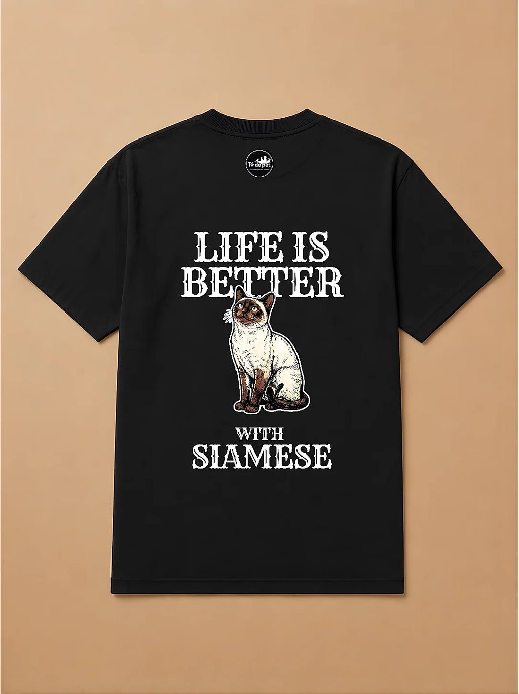 Camisa Oversized Life is Better With... - Siamês