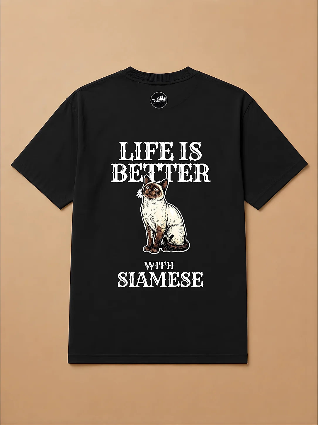 Camisa Oversized Life is Better With... - Siamês