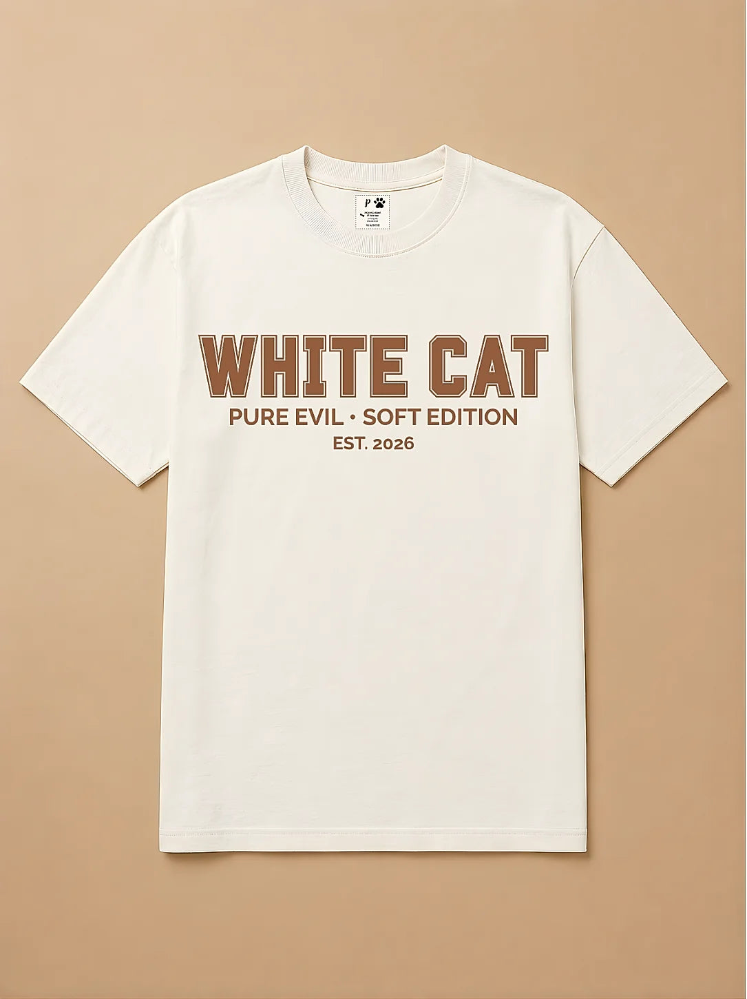 Camisa Oversized College - Gato Branco