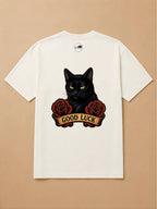 Camisa Oversized Old School - Gato Preto