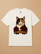 Camisa Oversized Old School - Gato Tricolor