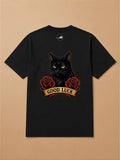 Camisa Oversized Old School - Gato Preto