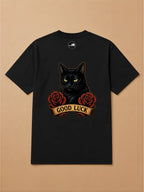 Camisa Oversized Old School - Gato Preto