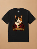 Camisa Oversized Old School - Gato Tricolor