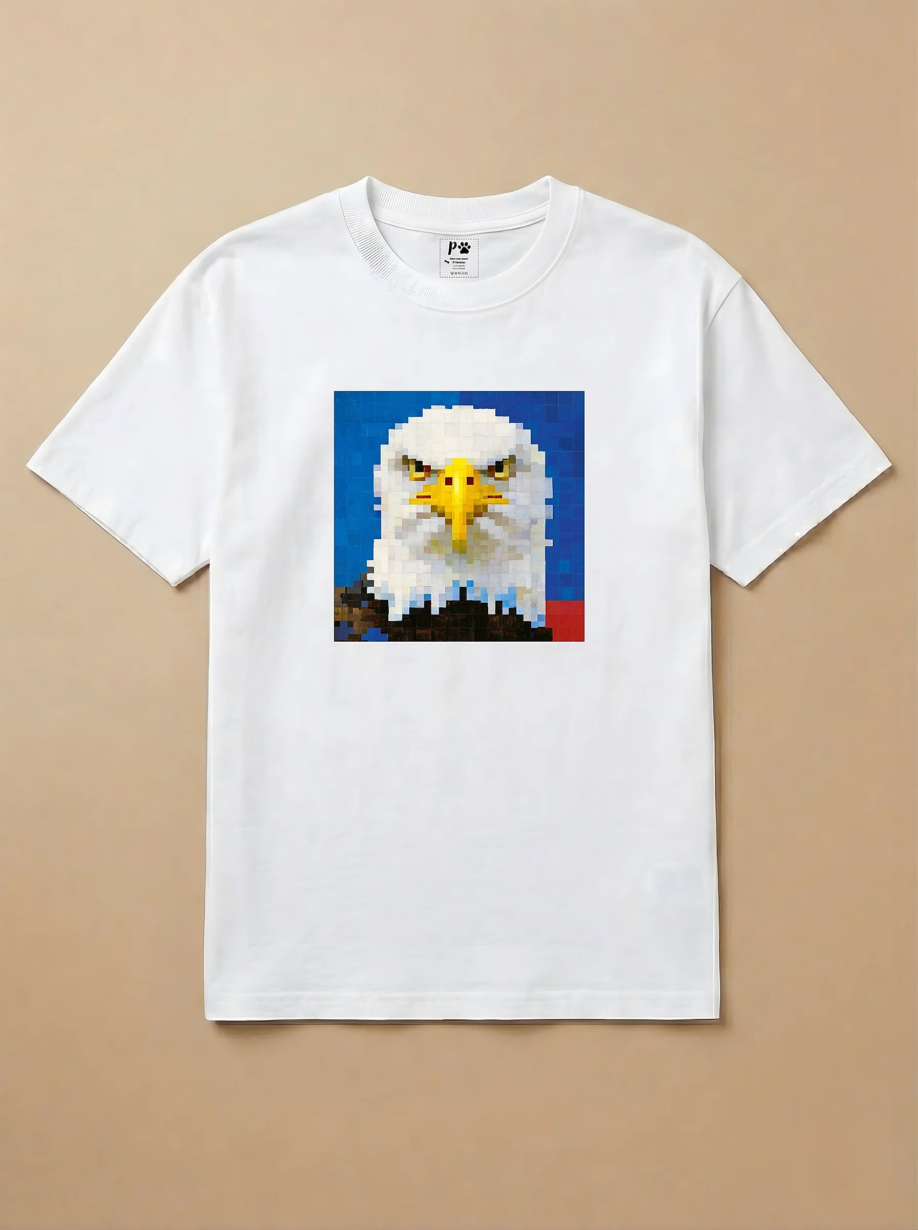 Camiseta Pixel Art Águia Careca
