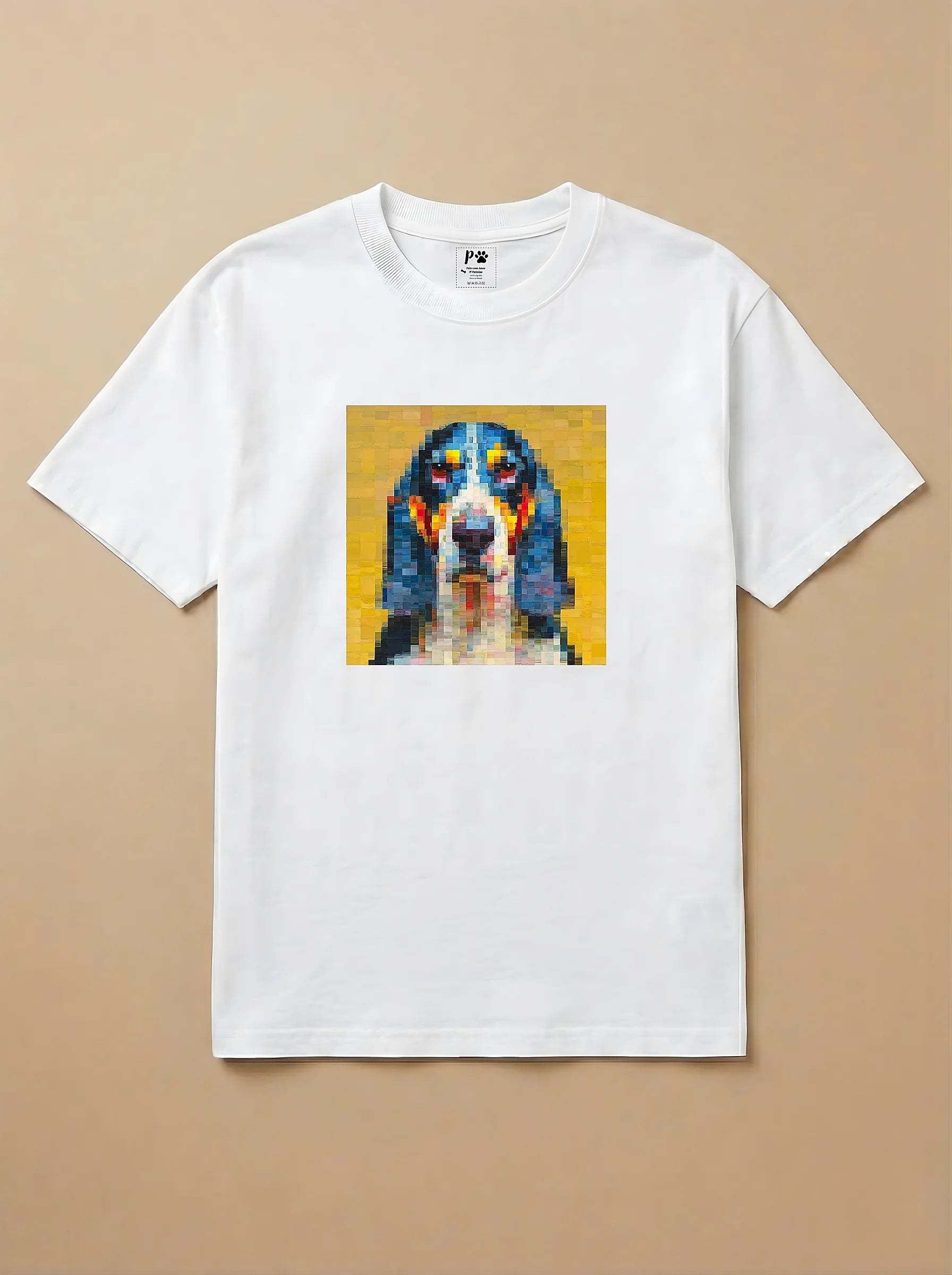 Camisa Pixel Art Basset Hound