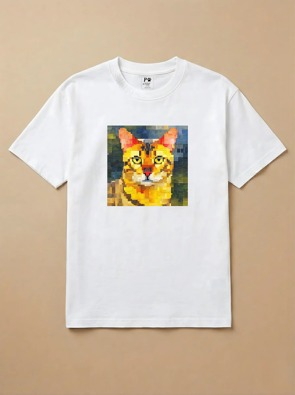 Camisa Pixel Art Gato de Bengala