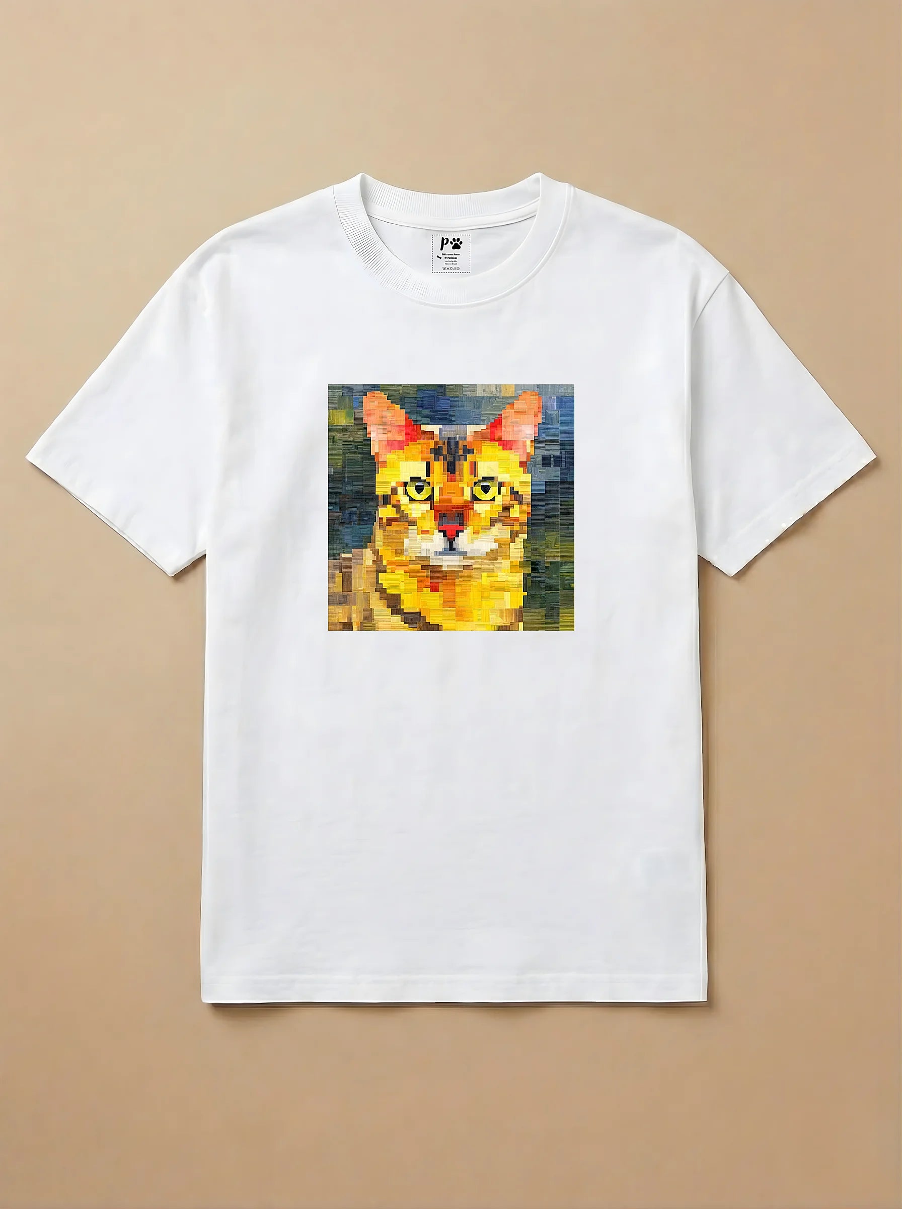 Camisa Pixel Art Gato de Bengala