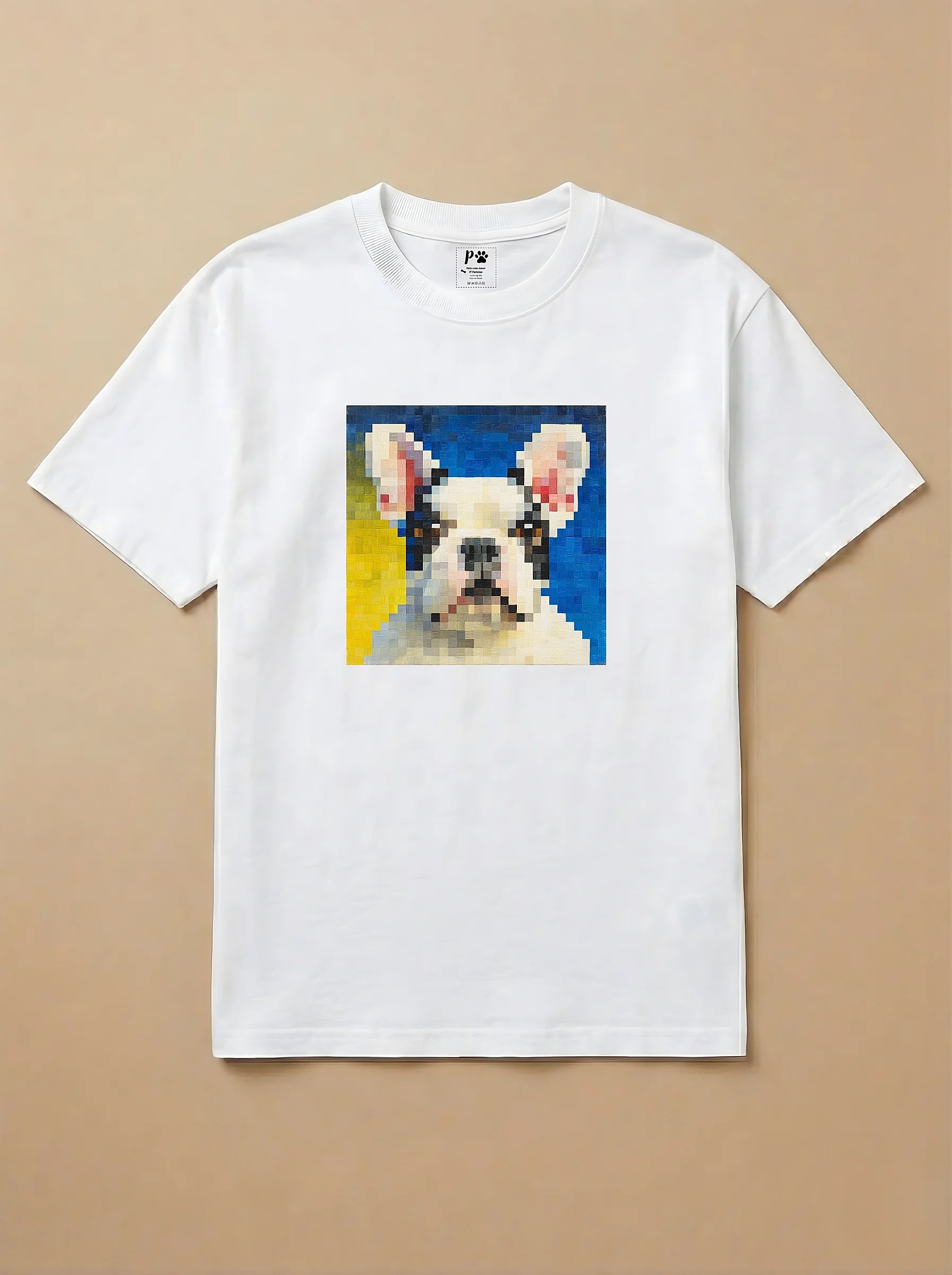 Camisa Pixel Art Bulldog Francês