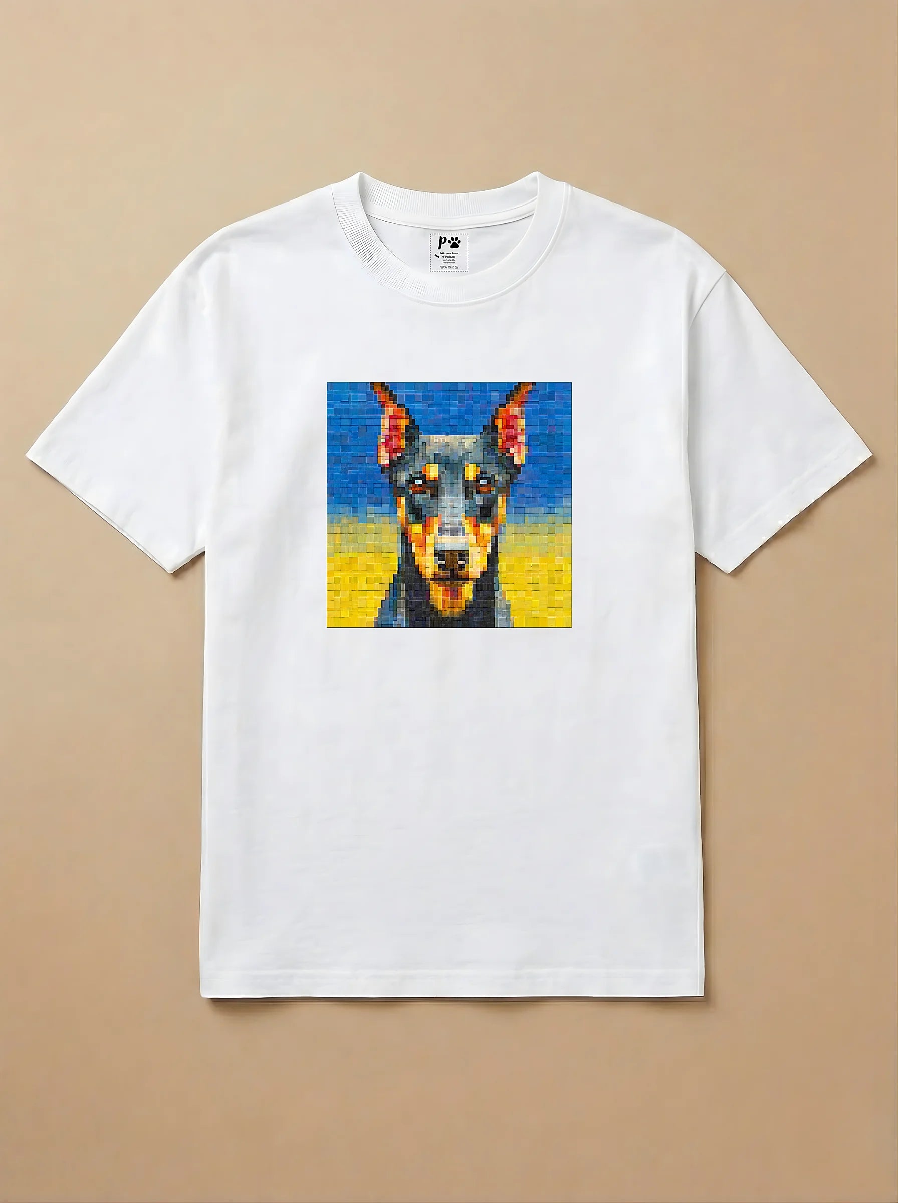 Camisa Pixel Art Dobermann