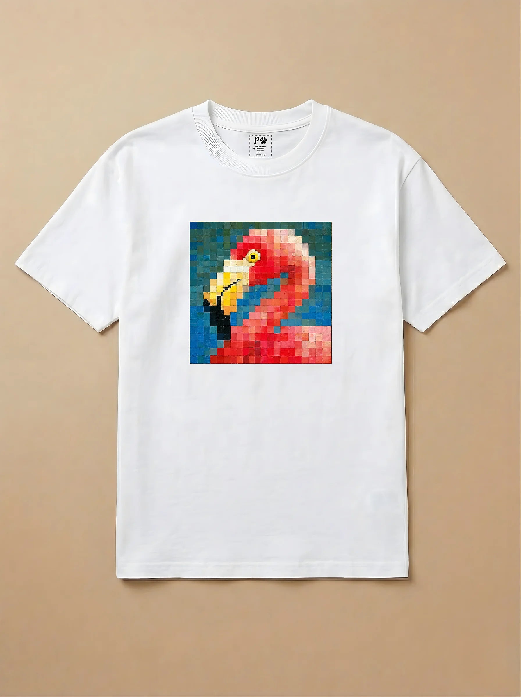 Camisa Pixel Art Flamingo