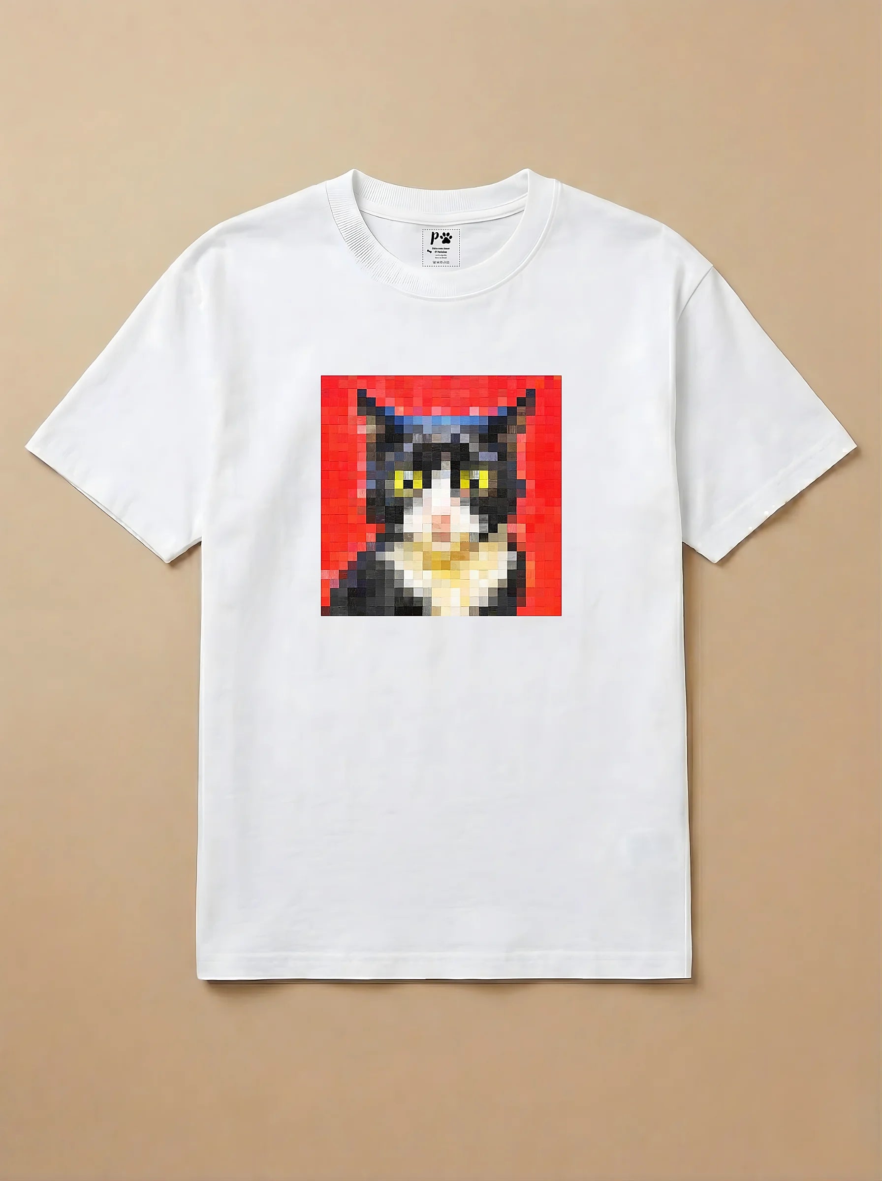 Camisa Pixel Arte Gato Frajola