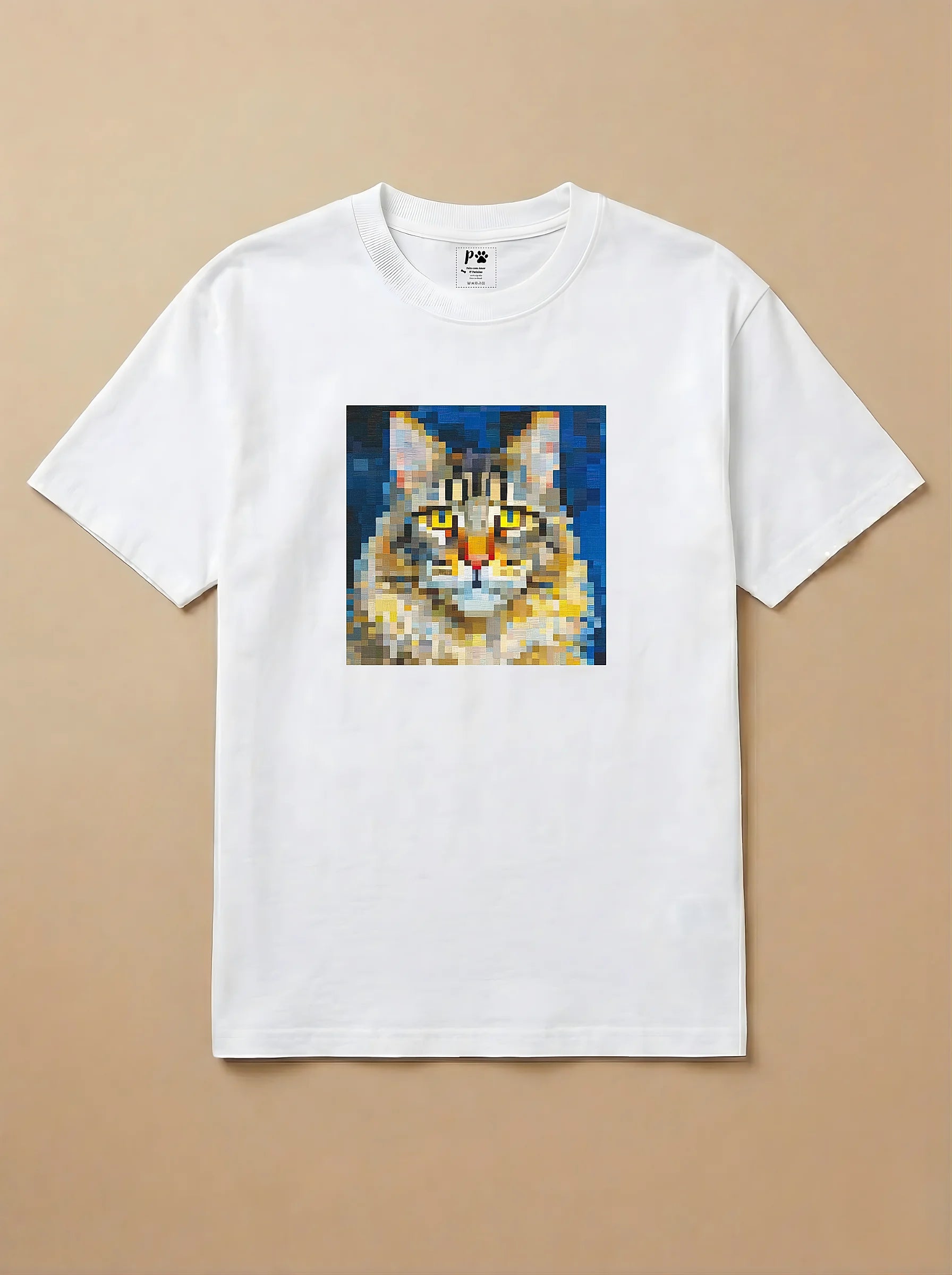 Camisa Pixel Art Maine Coon
