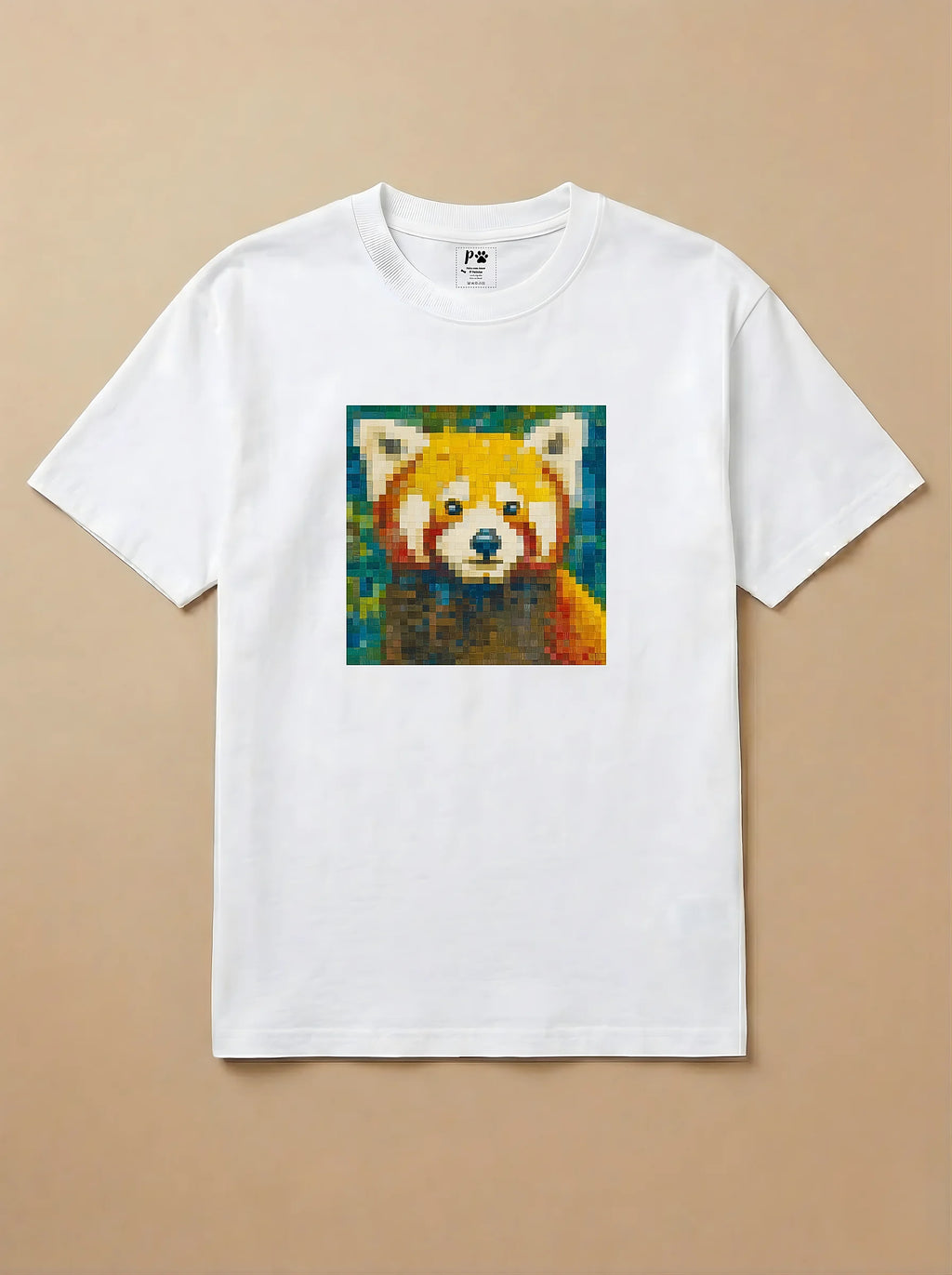 Camisa Pixel Art Panda Vermelho