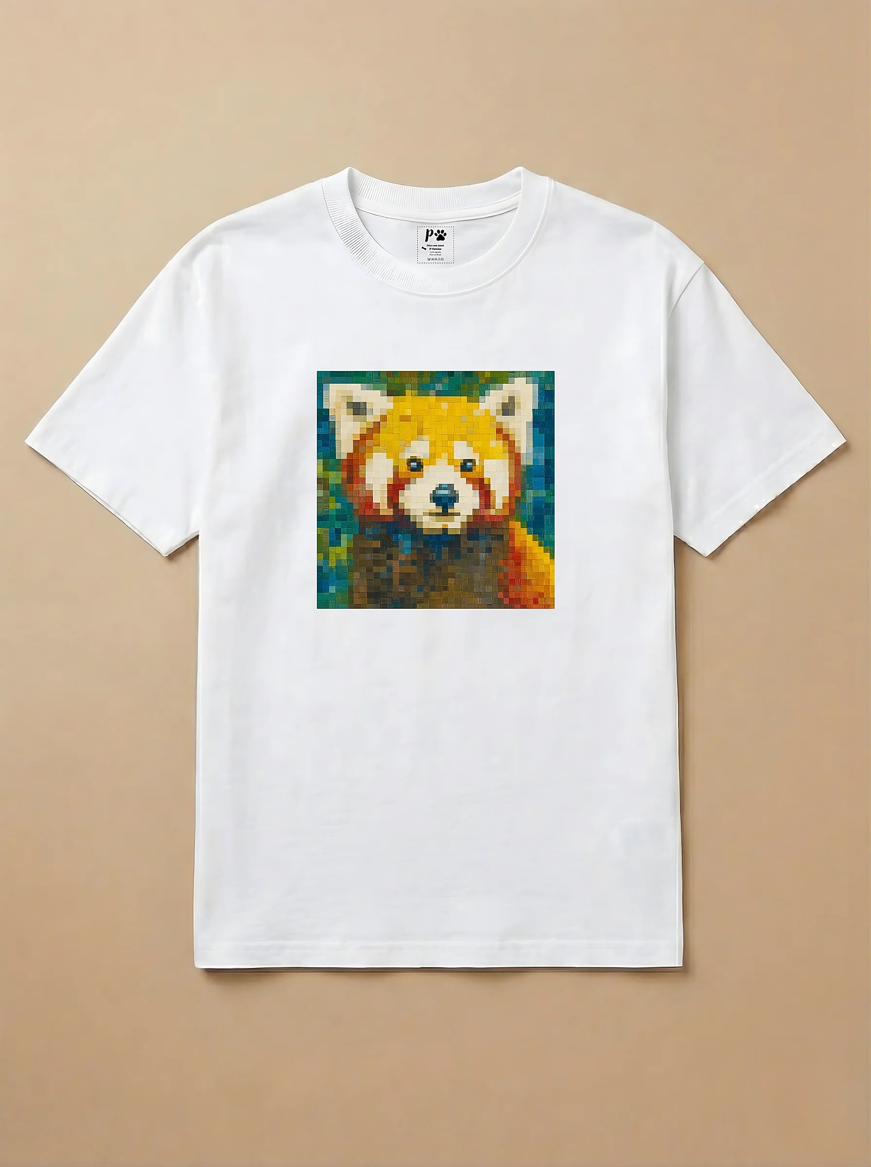Camisa Pixel Art Panda Vermelho