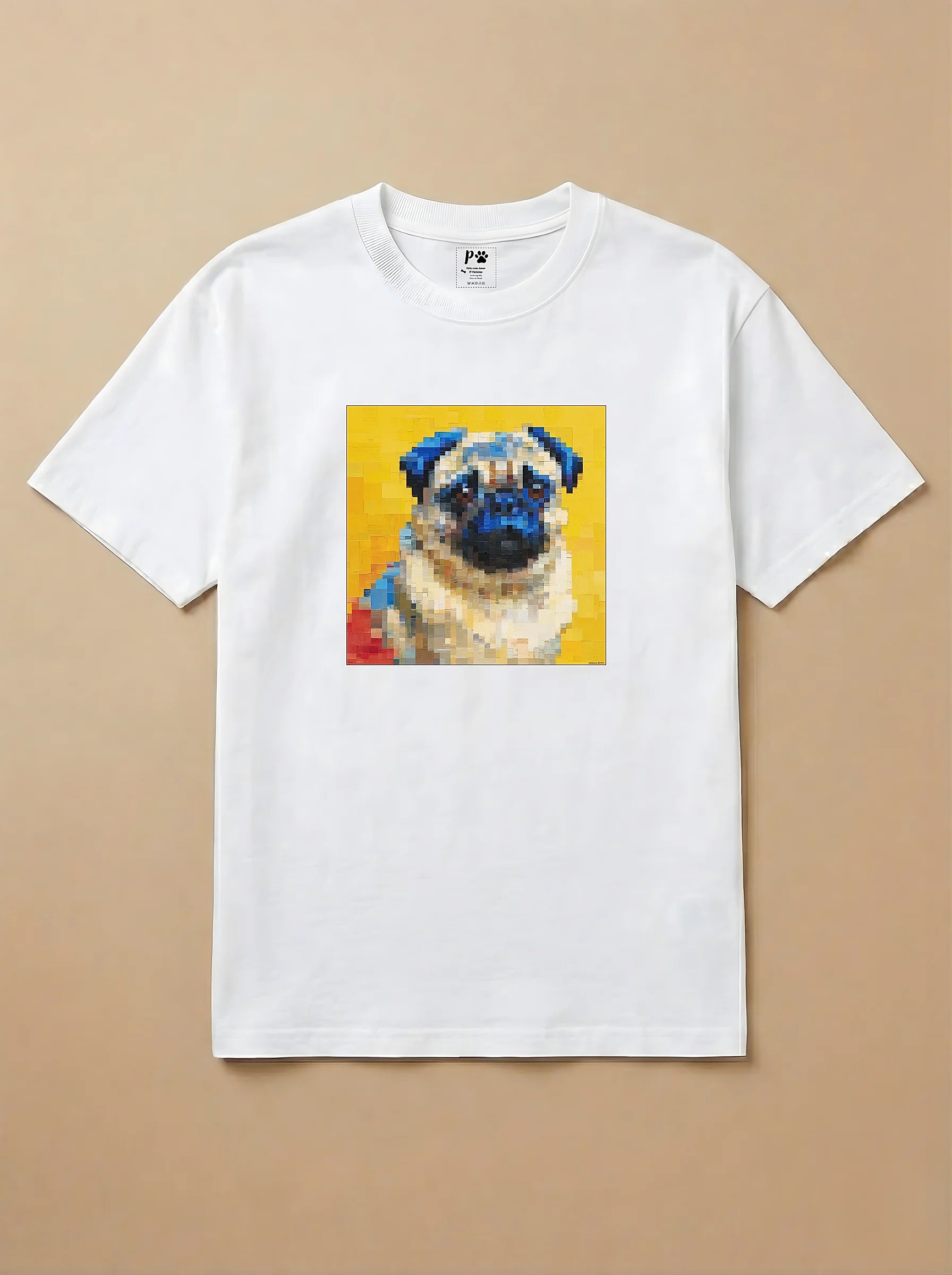 Camisa Pixel Art Pug