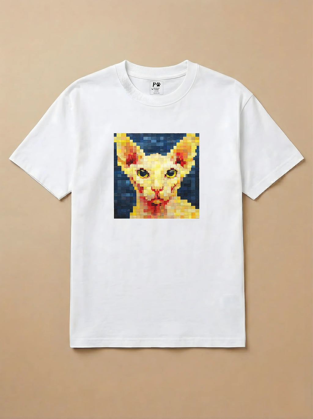 Camisa Pixel Art Gato Sphynx