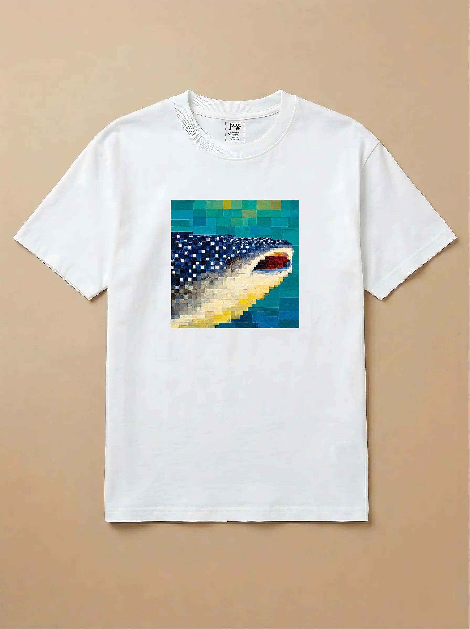 Camisa Pixel Art Tubarão Baleia
