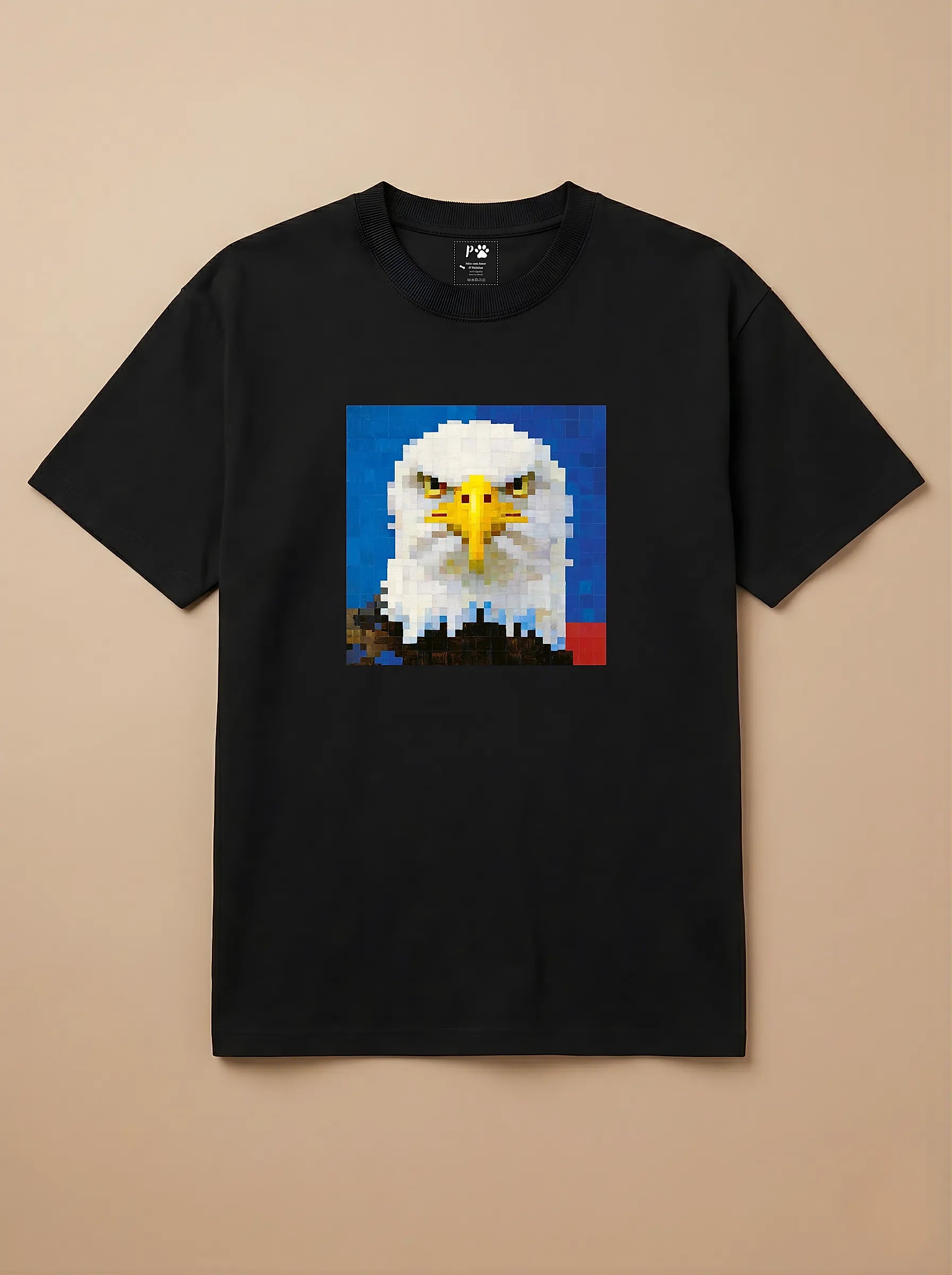 Camiseta Pixel Art Águia Careca