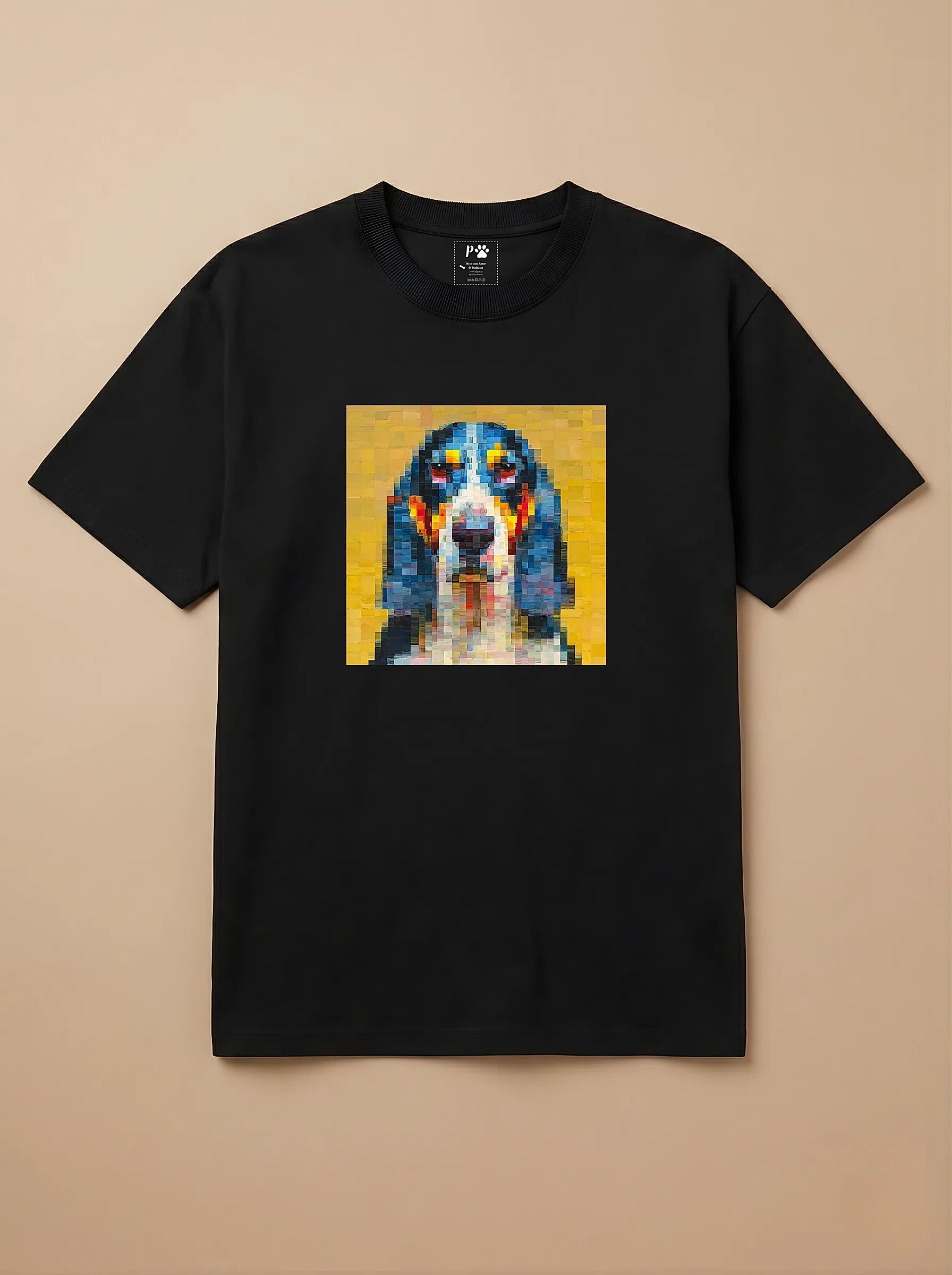 Camisa Pixel Art Basset Hound