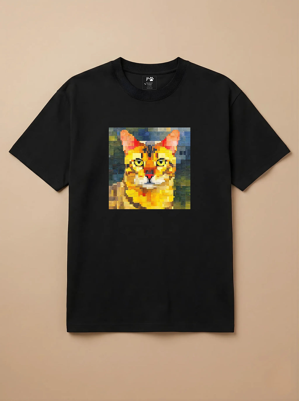 Camisa Pixel Art Gato de Bengala