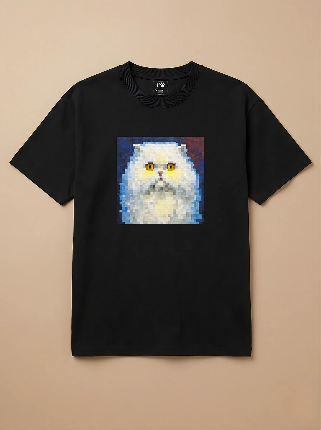 Camisa Pixel Art Gato Persa