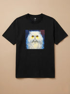 Camisa Pixel Art Gato Persa