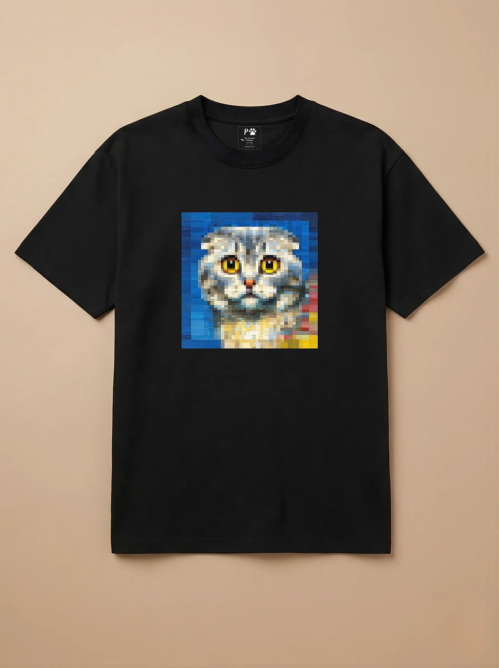 Camisa Pixel Art Gato Escocês