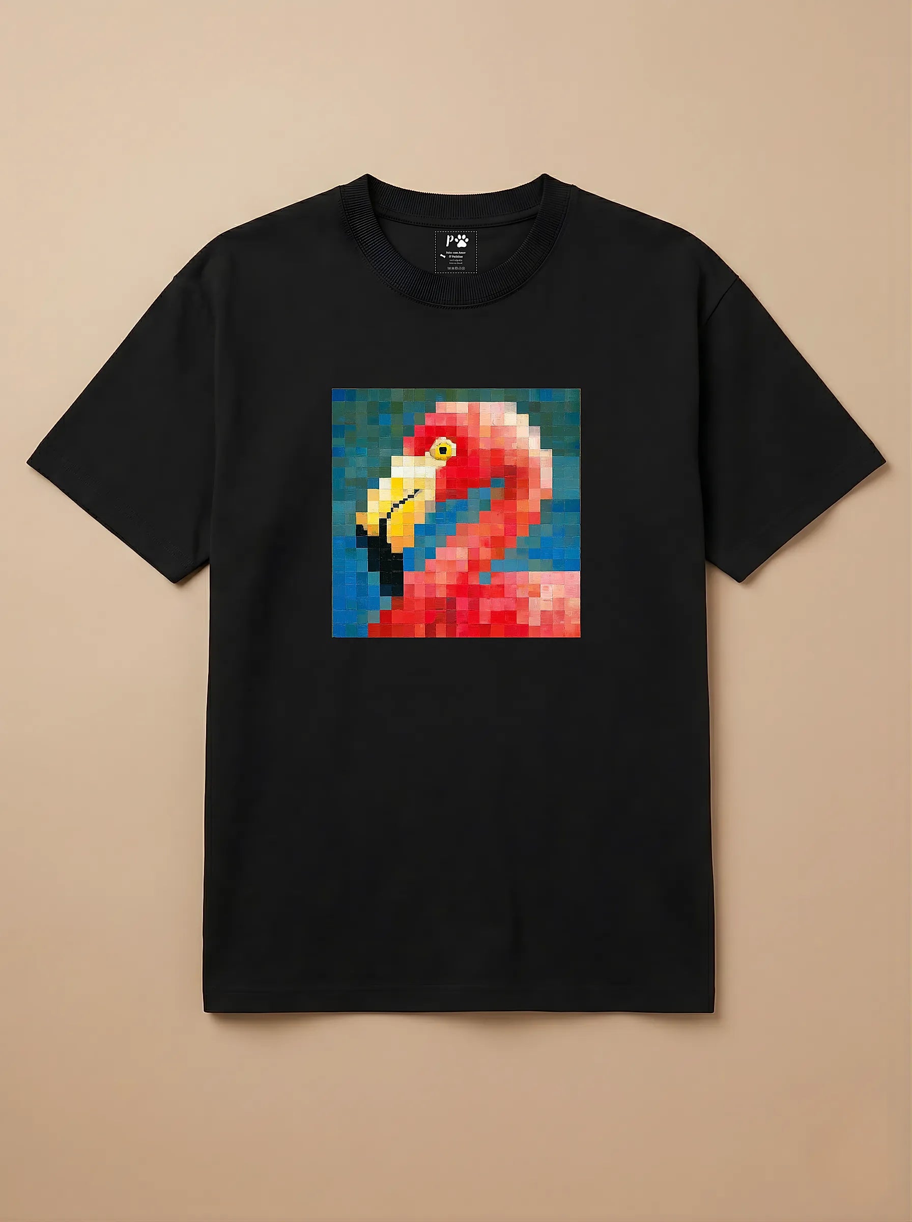 Camisa Pixel Art Flamingo