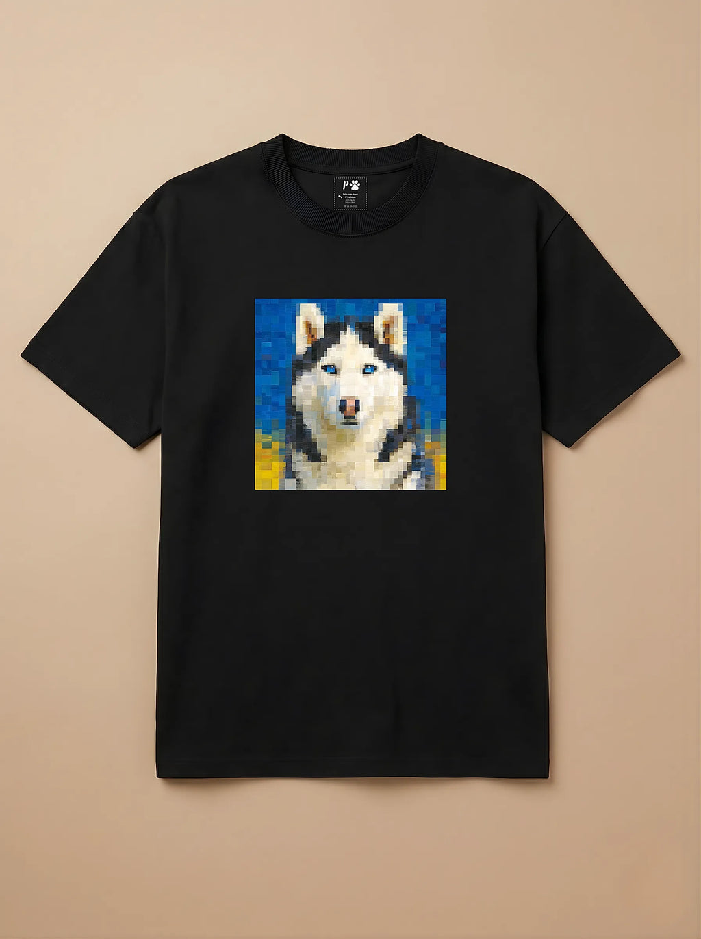 Camisa Pixel Art Husky